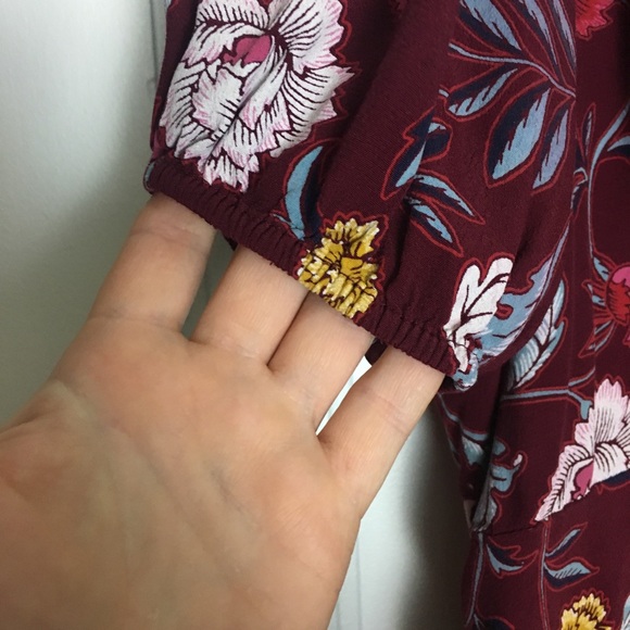 Old Navy Burgundy Floral Fit & Flare Midi Dress 2X - Picture 4 of 7